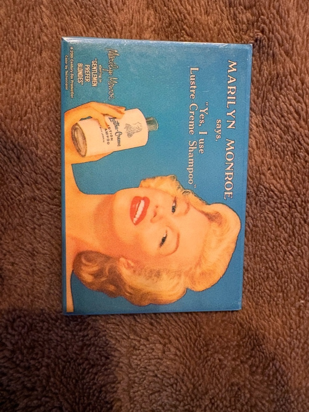 Marilyn Monroe Blue Blonde Retro Advertising Tin